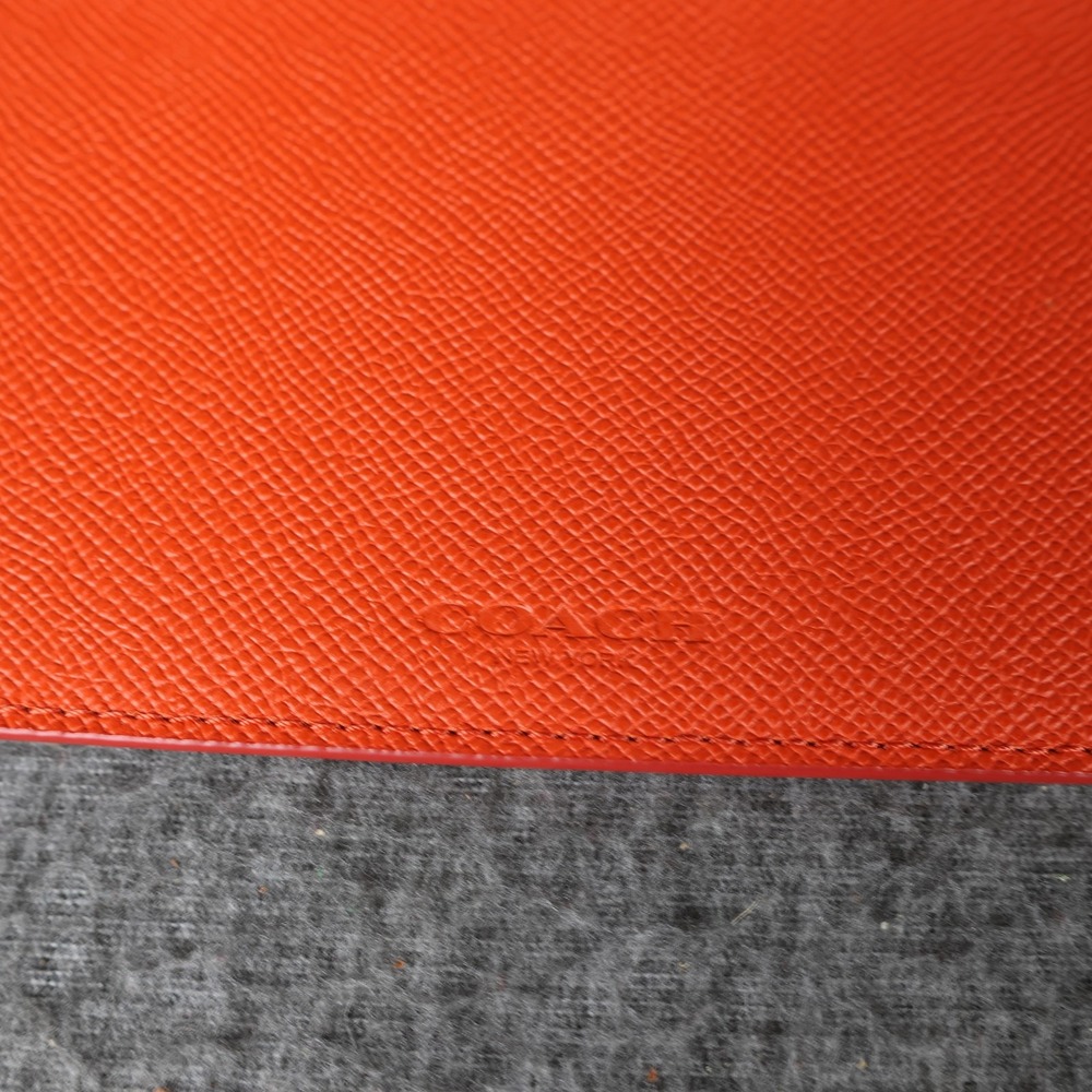 Coach Pouch Wallet Womens One Size Orange Leather Zip Around Card Case - Picture 2 of 7